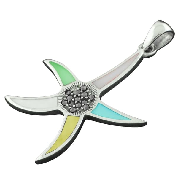 Äkta 925 Sterling Stor Stjärna Halsband. Alla Hjärtans dag