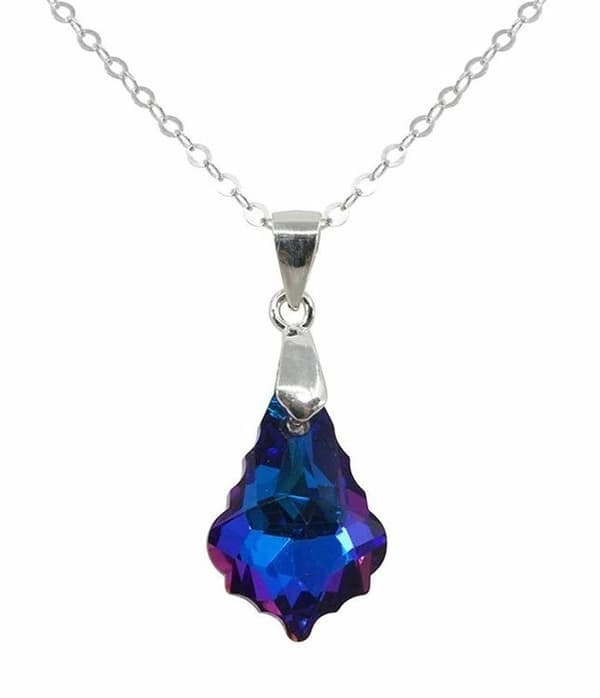 Halsband i äkta silver prydd med äkta Mystik AB Kristall