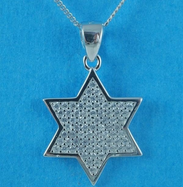 Davidsstjärnan Äkta 925 Sterling Silver Halsband