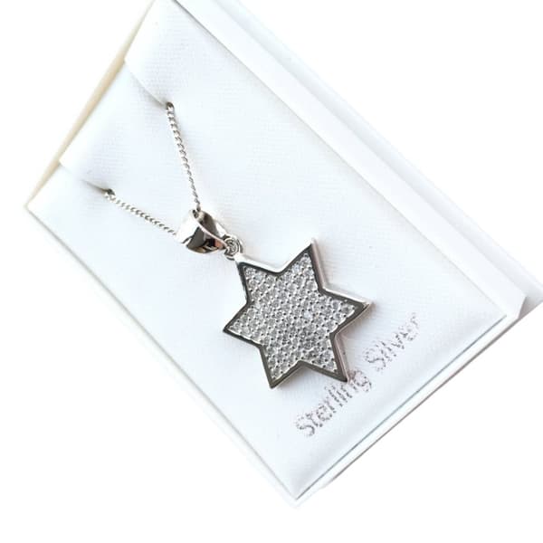 Davidsstjärnan Äkta 925 Sterling Silver Halsband