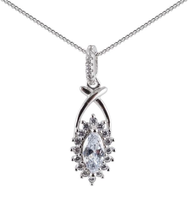 Halsband i äkta silver prydd med Kubisk Zirkonia
