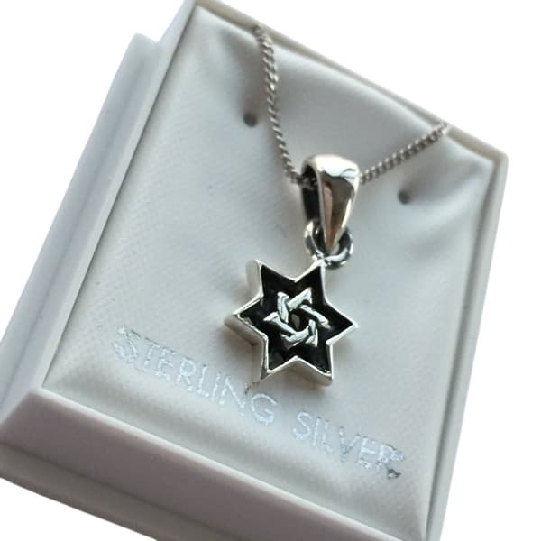 Davidsstjärnan Äkta 925 Sterling Silver Halsband