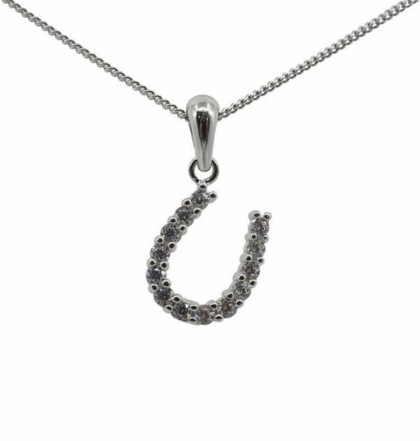 Hästsko Halsband i äkta silver prydd med Kubisk Zirkonia
