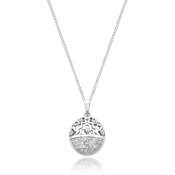 Äkta Sterling silver halsband prydd med CZ kristaller