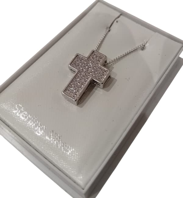 Kors Halsband i äkta silver prydd med Kubisk Zirkonia
