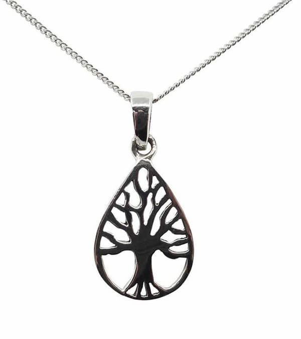 Oxiderad Livets träd Halsband i äkta silver