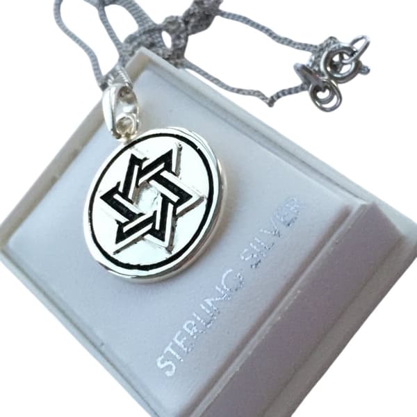 Davidsstjärnan Äkta 925 Sterling Silver Halsband
