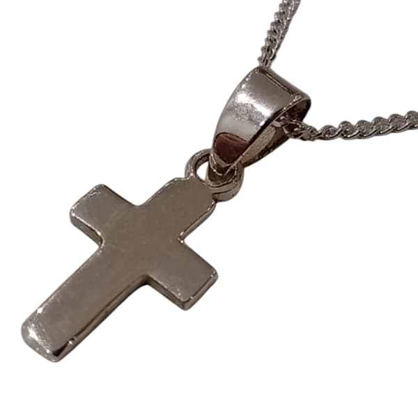 Äkta 925 Sterling Silver Liten Kors Halsband