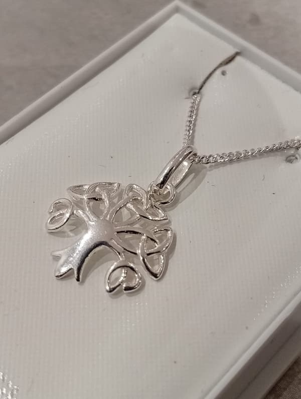 Tree of Life Hänge m Kedja i Äkta Silver