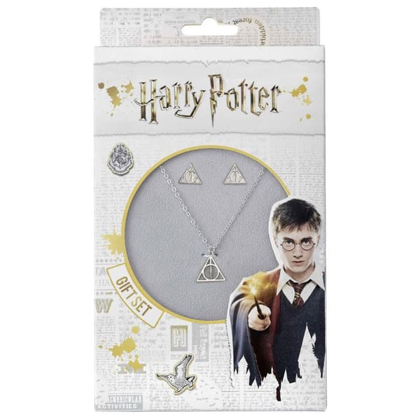 Harry Potter Deathly Hallows necklace and earrings set