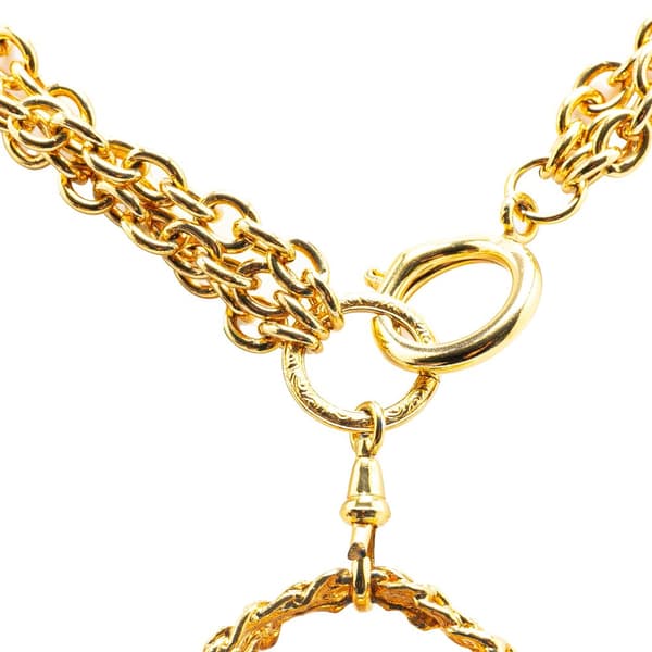 Pre-owned Chanel Gold Plated Multi Chain Flap Bag Pendant Necklace Gold