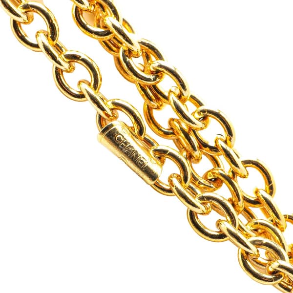 Pre-owned Chanel Gold Plated Multi Chain Flap Bag Pendant Necklace Gold