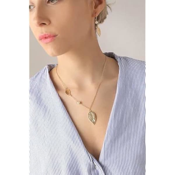 Pendentiv - MAJORICA - Kollektion Dafne - Guldpläterad - Mussel - Vit pärla 8 mm