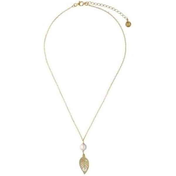 Pendentiv - MAJORICA - Kollektion Dafne - Guldpläterad - Mussel - Vit pärla 8 mm