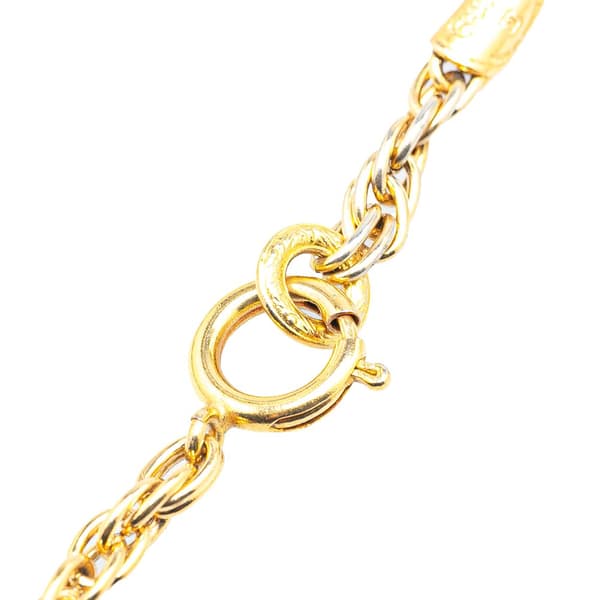 Pre-owned Chanel Gold Plated CC Rhinestone Pendant Necklace Gold