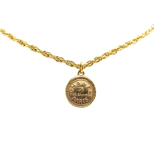 Pre-owned Chanel Gold Plated 31 Rue Cambon Pendant Necklace Gold