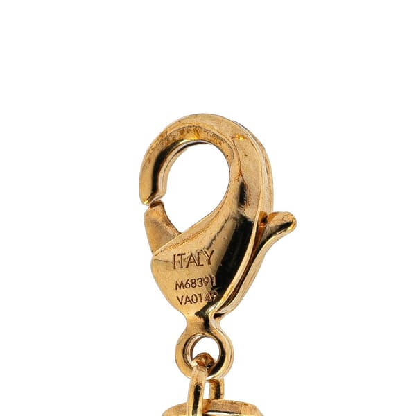 Pre-owned Louis Vuitton Gold Plated Enamel and Crystal Charm Pendant Necklace Gold