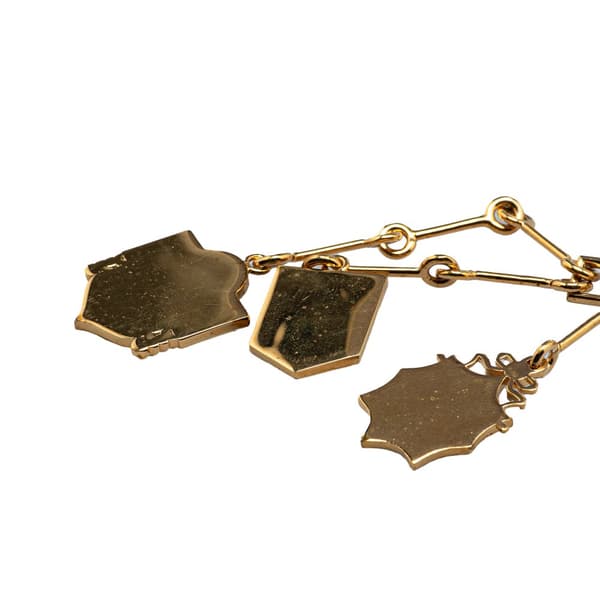 Pre-owned Louis Vuitton Gold Plated Enamel and Crystal Charm Pendant Necklace Gold
