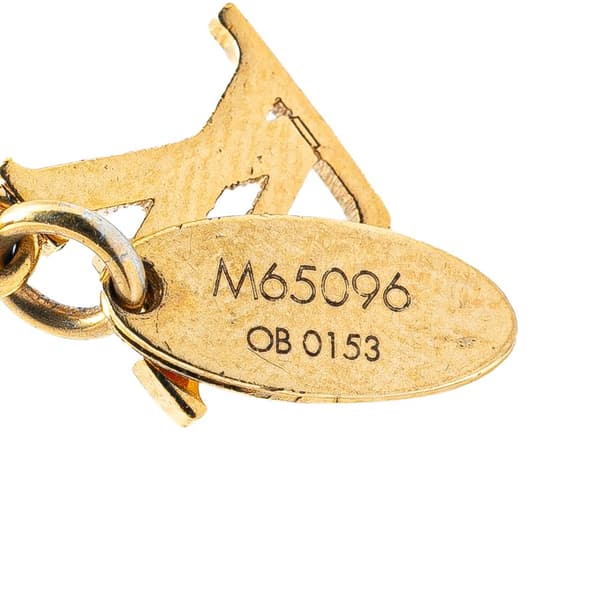 Pre-owned Louis Vuitton Gold Plated Crystal Gamble Necklace Gold