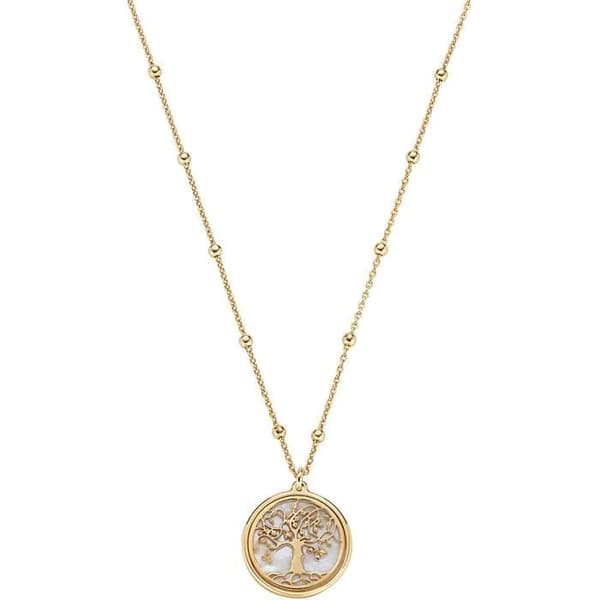 Halsband - Amen - Livets träd - 925 Gult Silver - Guld och vit pärlemor