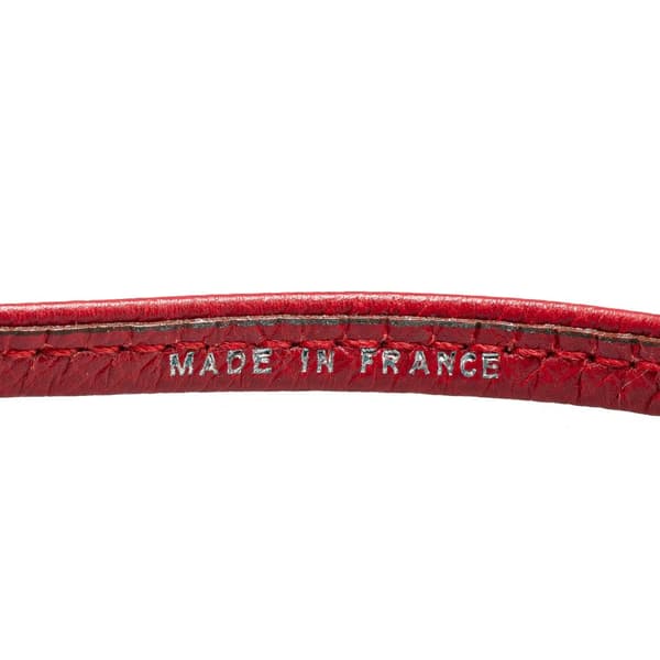 Pre-owned Hermès Leather Ultrasonic Dog Whistle Necklace Red