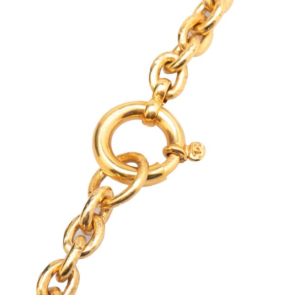 Pre-owned Chanel Gold Plated Triple CC Pendant Necklace Gold