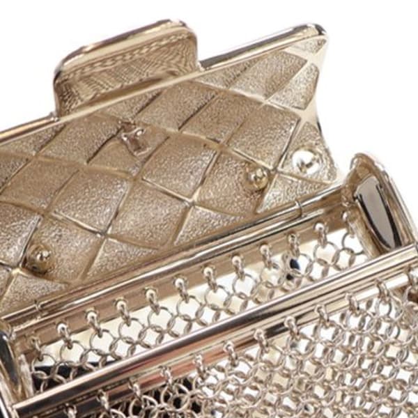 Pre-owned Chanel Chain And Faux Pearl Flap Bag Pendant Necklace Gold