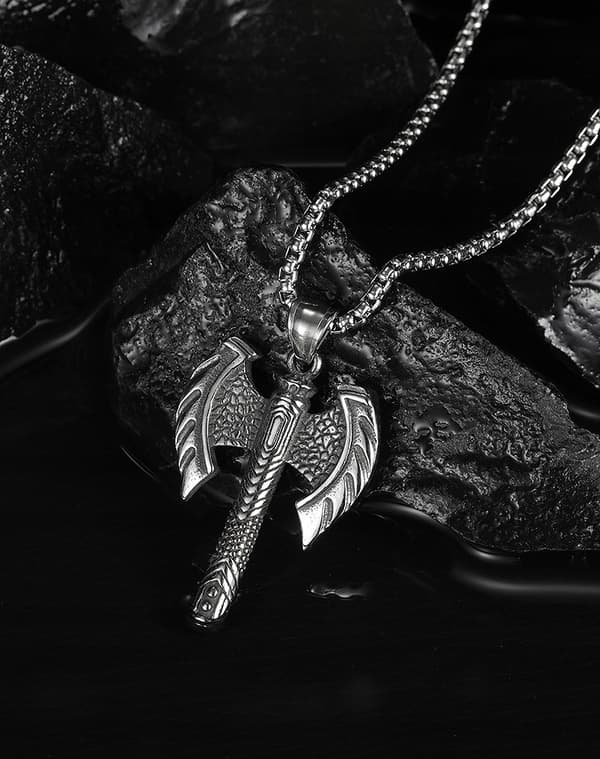 HALSBAND Silver LABRYS AXE GOTISK RIDDARE 384