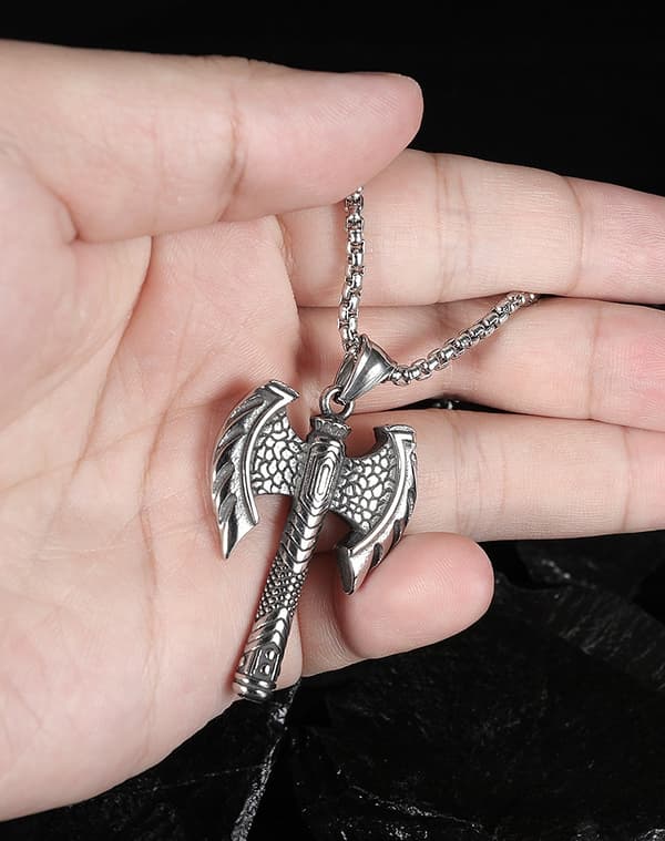 HALSBAND Silver LABRYS AXE GOTISK RIDDARE 384