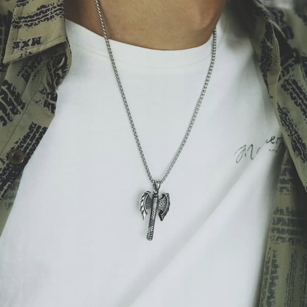 HALSBAND Silver LABRYS AXE GOTISK RIDDARE 384