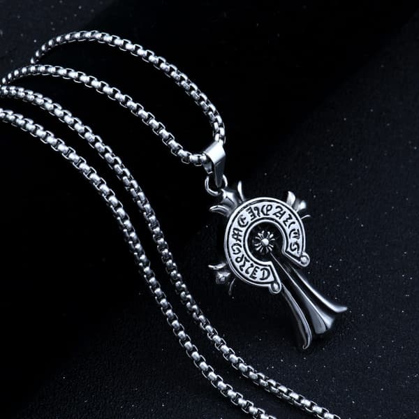 HALSBAND Silver Stål KELTISKT KORS RUNE 373