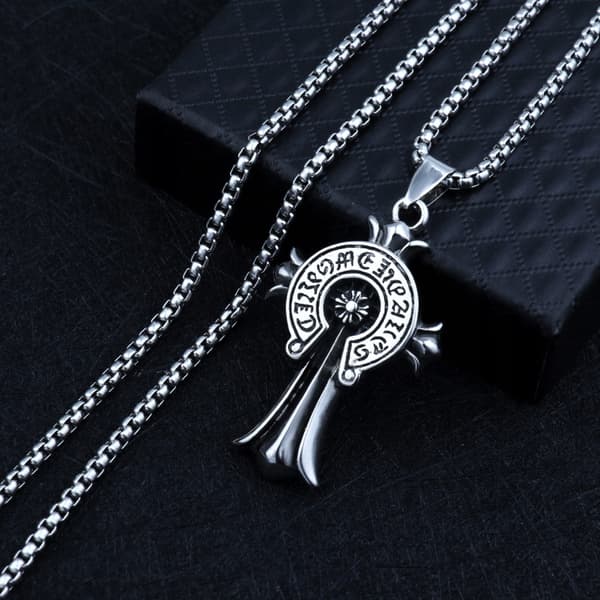 HALSBAND Silver Stål KELTISKT KORS RUNE 373