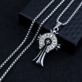 Miniatyrbild 5 av 5: HALSBAND Silver Stål KELTISKT KORS RUNE 373