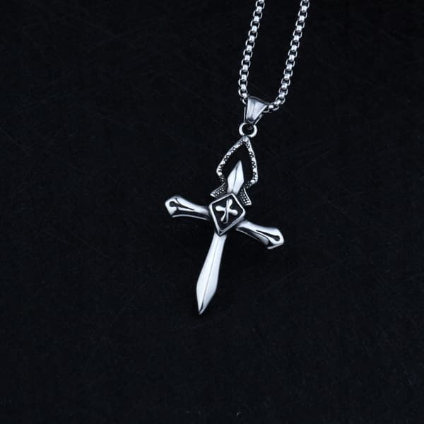 HALSBAND Silver Stål KORS KORSBÖN 368