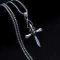 Miniatyrbild 9 av 9: HALSBAND Silver Stål KORS KORSBÖN 368