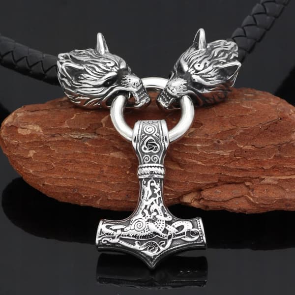 HALSBAND Silver Herr TORS HAMMARE Vargar TJOCK 356