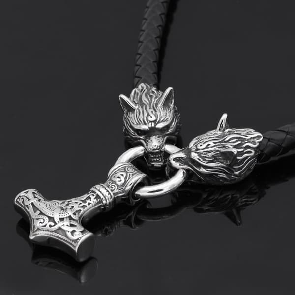 HALSBAND Silver Herr TORS HAMMARE Vargar TJOCK 356