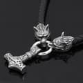 Miniatyrbild 6 av 6: HALSBAND Silver Herr TORS HAMMARE Vargar TJOCK 356