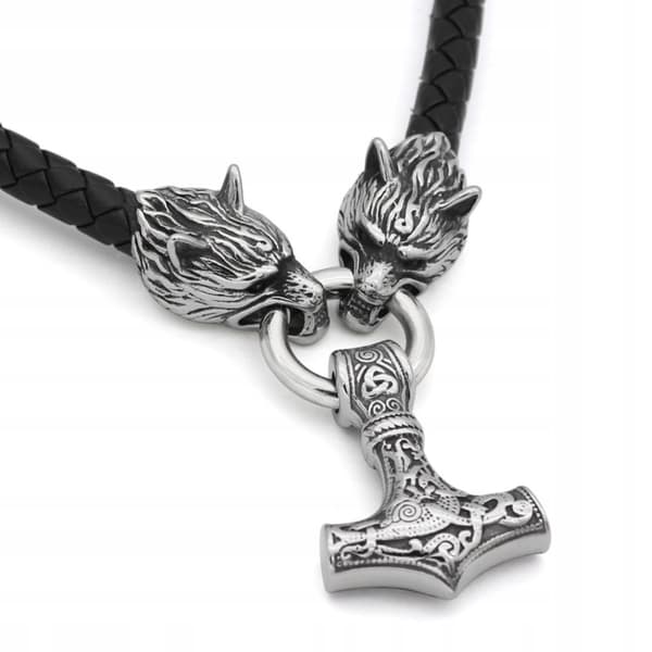 HALSBAND Silver Herr TORS HAMMARE Vargar TJOCK 356