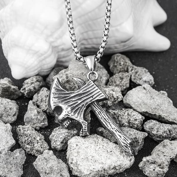 NORDISKT VIKINGHALSBAND AXE DÖDJESKÅL 350