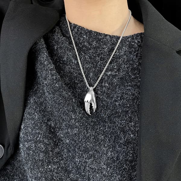 HALSBAND Silverkedja KRABBAKLÄMMOR 349