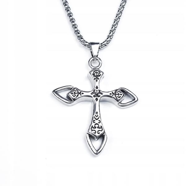 HALSBAND Silverkedja Stål KORS 344
