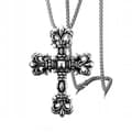 Miniatyrbild 1 av 6: HALSBAND Silver Stålkedja KORS 328