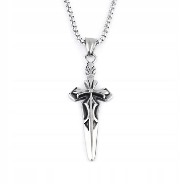 HALSBAND Silverkedja KORS SVÄRD 318