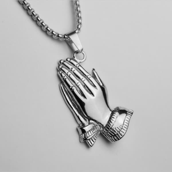 HALSBAND Silver Stålkedja HÄNDER BÖN 314