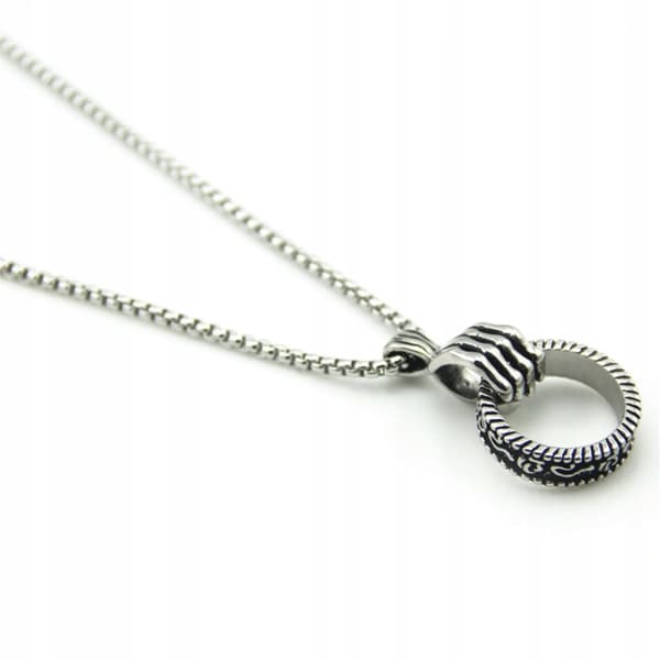 HALSBAND Silver Stålkedja TASSCIRKEL 310