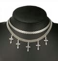 Miniatyrbild 2 av 2: KÄNDISHALSBAND MED CHOKER LÅNGT BOHO SILVER 42