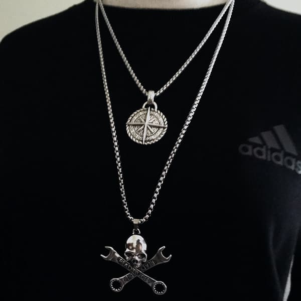 HALSBAND Kompass SYMBOL AMULET Stjärnväg 140