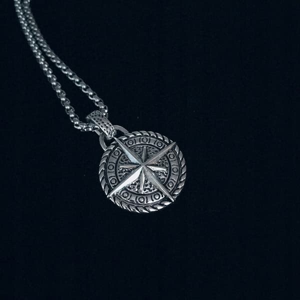 HALSBAND Kompass SYMBOL AMULET Stjärnväg 140