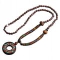 Miniatyrbild 1 av 7: Trähalsband NEPAL BUDDHISTISK MALA Amulettpärlor Handgjorda